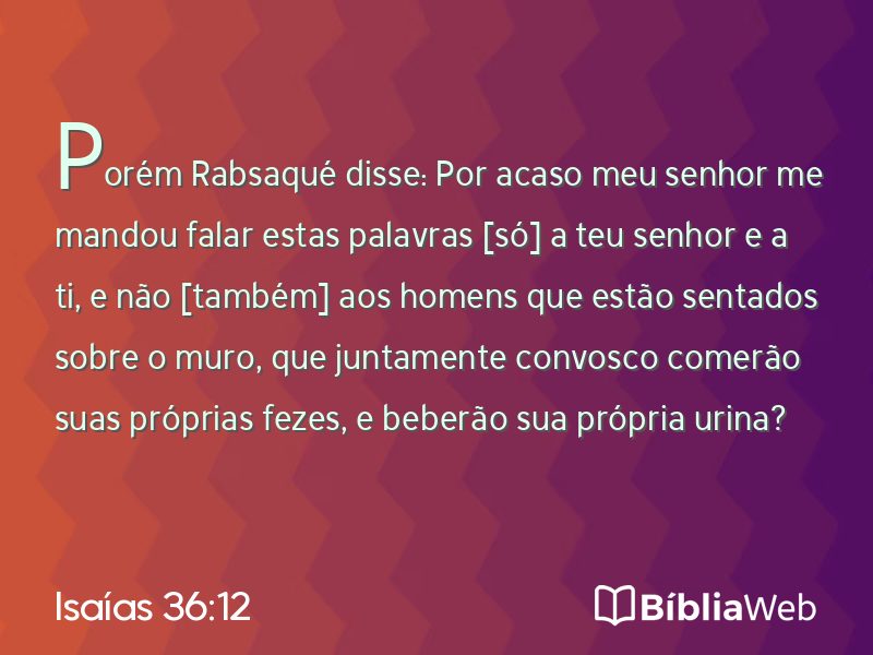 Isaías 36:12 em imagem para compartilhar