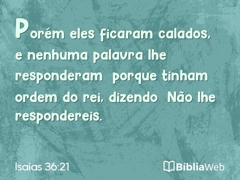 Isaías 36:21 em imagem para compartilhar