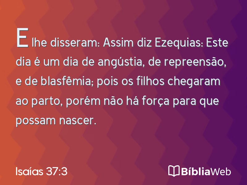 Isaías 37:3 em imagem para compartilhar
