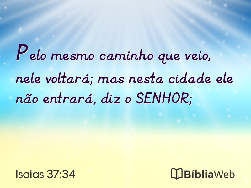 Isaías 37:34 em imagem para compartilhar