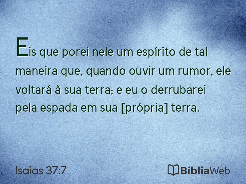 Isaías 37:7 em imagem para compartilhar