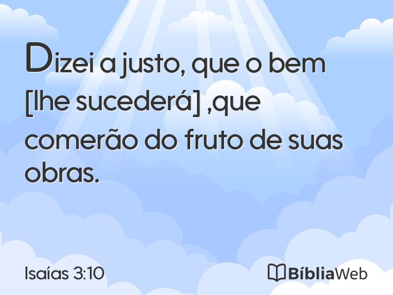 Isaías 3:10 em imagem para compartilhar