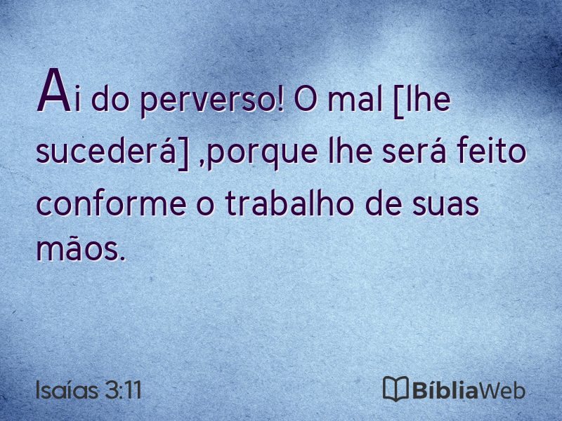 Isaías 3:11 em imagem para compartilhar
