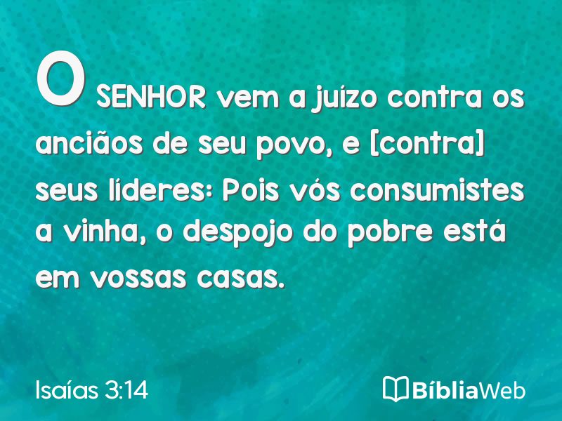 Isaías 3:14 em imagem para compartilhar