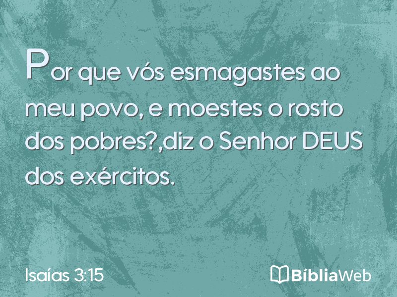 Isaías 3:15 em imagem para compartilhar