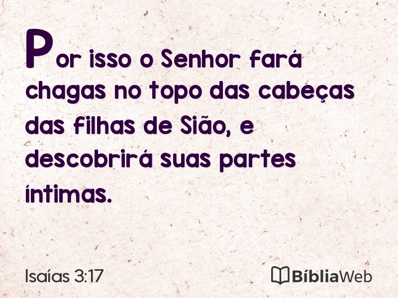 Isaías 3:17 em imagem para compartilhar