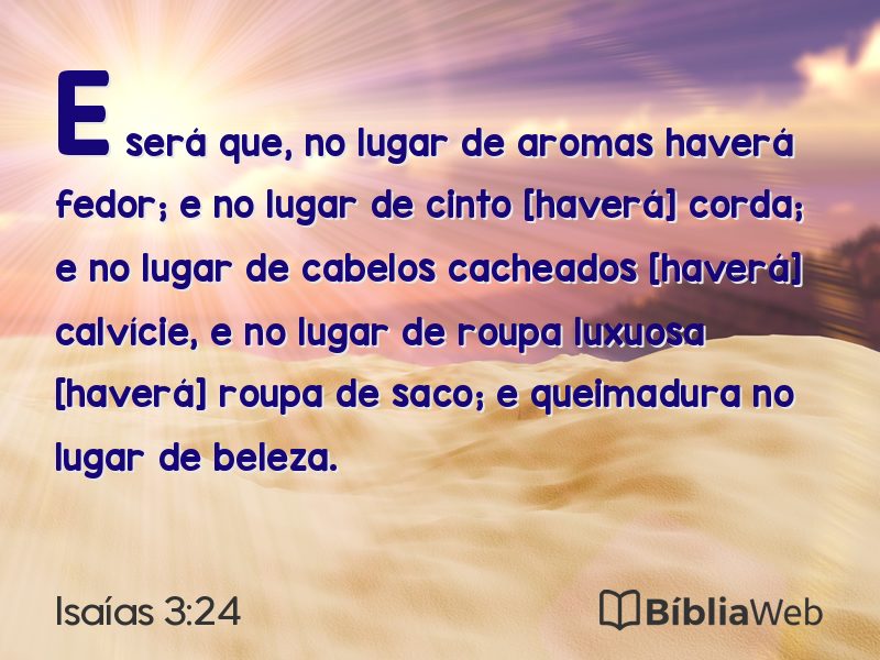 Isaías 3:24 em imagem para compartilhar