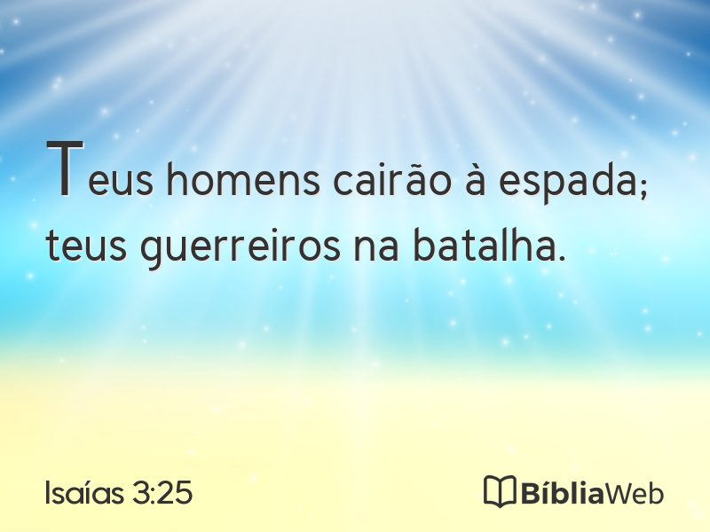 Isaías 3:25 em imagem para compartilhar