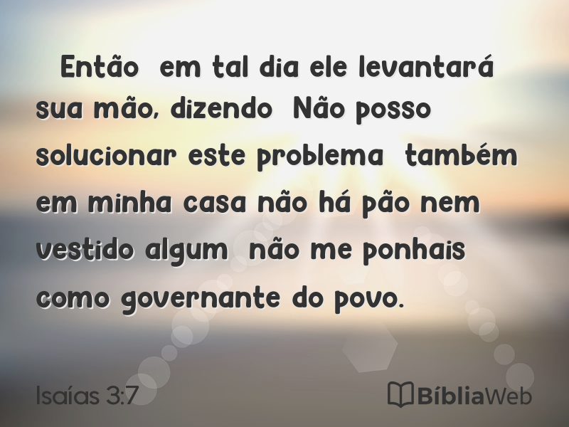 Isaías 3:7 em imagem para compartilhar