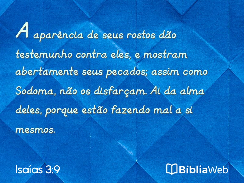 Isaías 3:9 em imagem para compartilhar