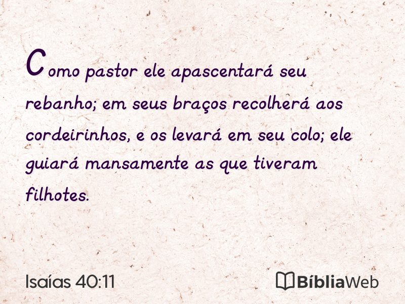 Isaías 40:11 em imagem para compartilhar