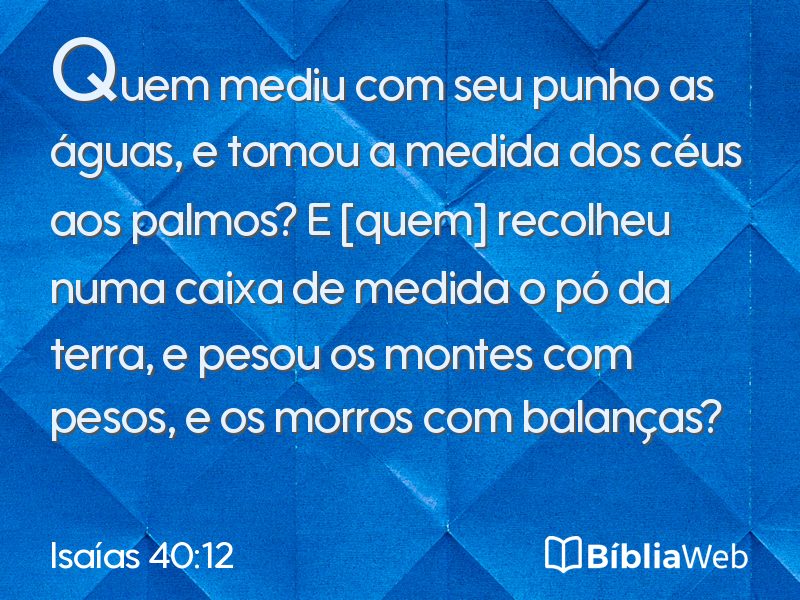 Isaías 40:12 em imagem para compartilhar