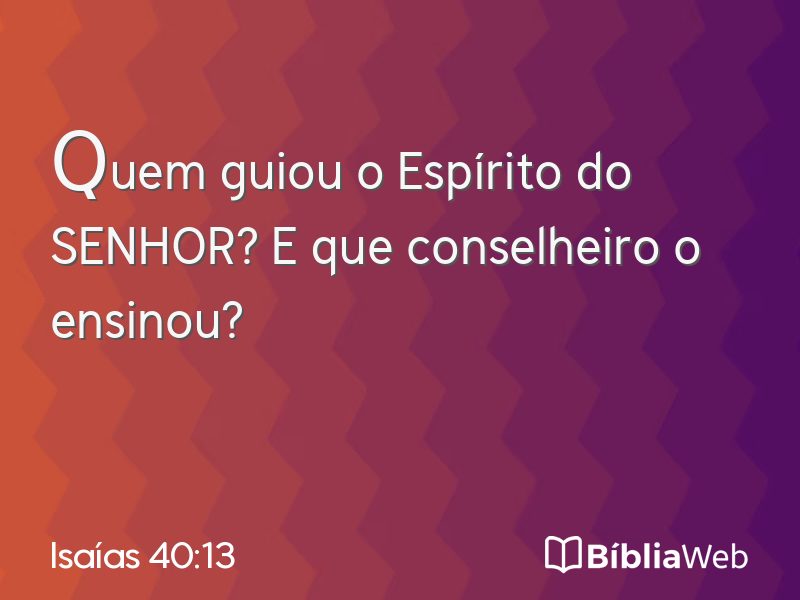 Isaías 40:13 em imagem para compartilhar
