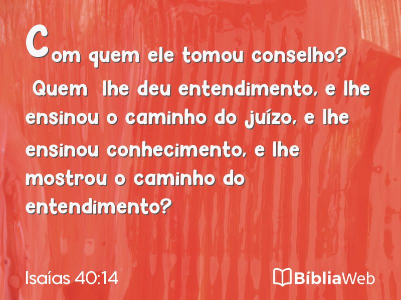 Isaías 40:14 em imagem para compartilhar