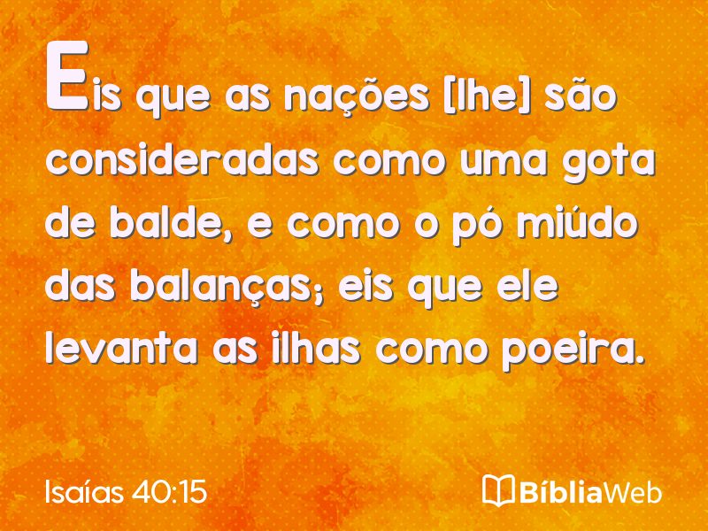 Isaías 40:15 em imagem para compartilhar
