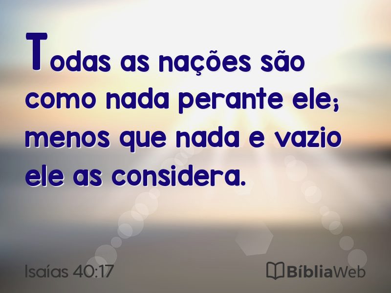 Isaías 40:17 em imagem para compartilhar