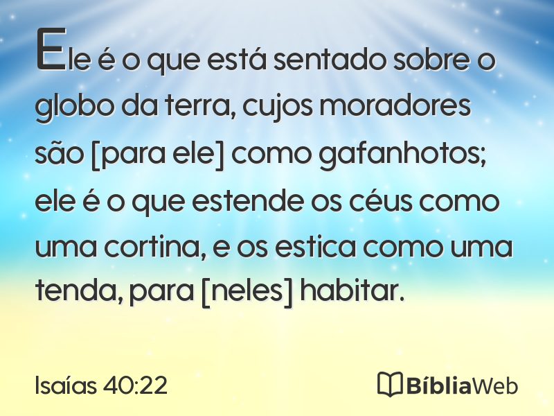 Isaías 40:22 em imagem para compartilhar