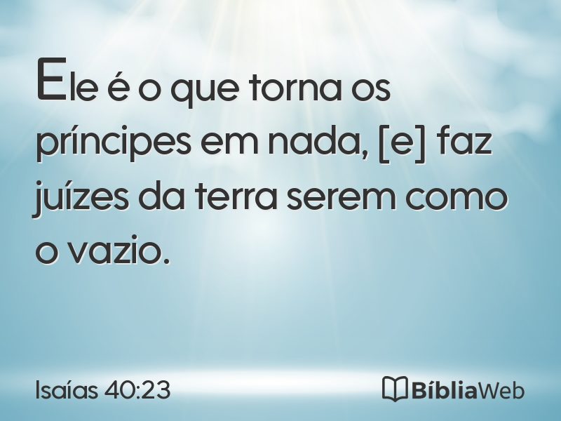 Isaías 40:23 em imagem para compartilhar