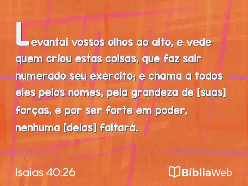 Isaías 40:26 em imagem para compartilhar
