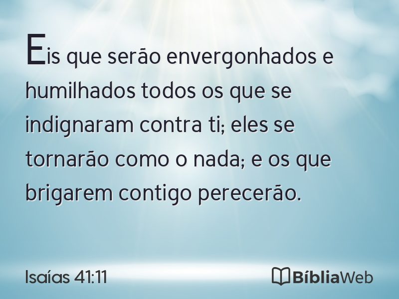 Isaías 41:11 em imagem para compartilhar