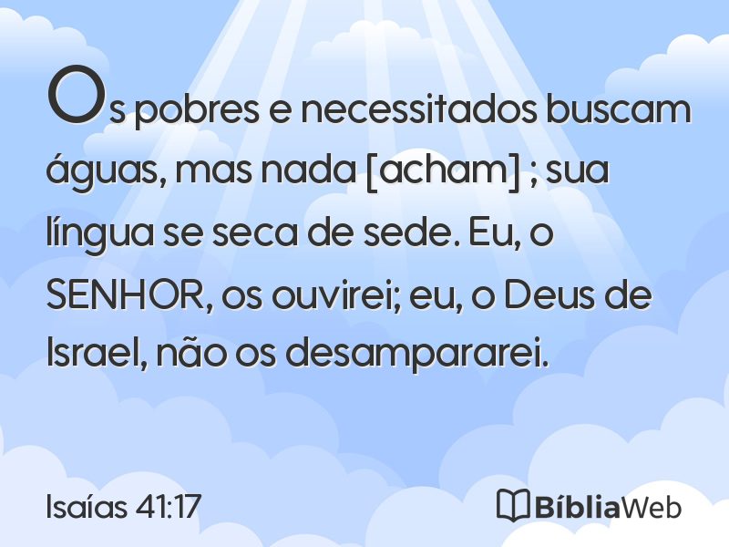 Isaías 41:17 em imagem para compartilhar