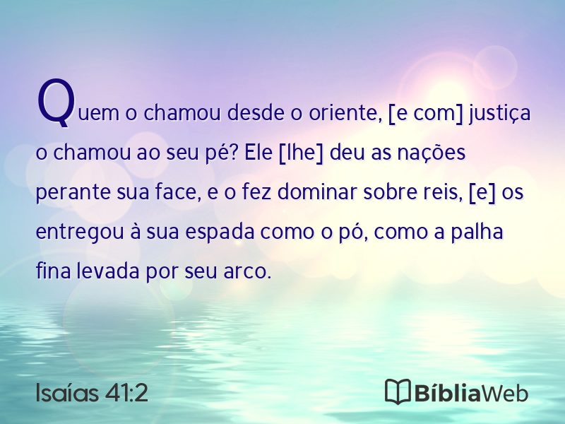 Isaías 41:2 em imagem para compartilhar