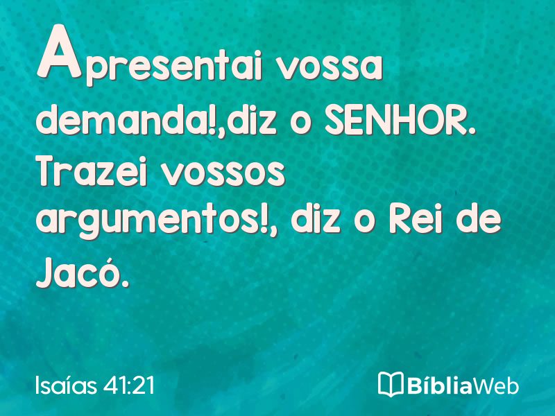 Isaías 41:21 em imagem para compartilhar