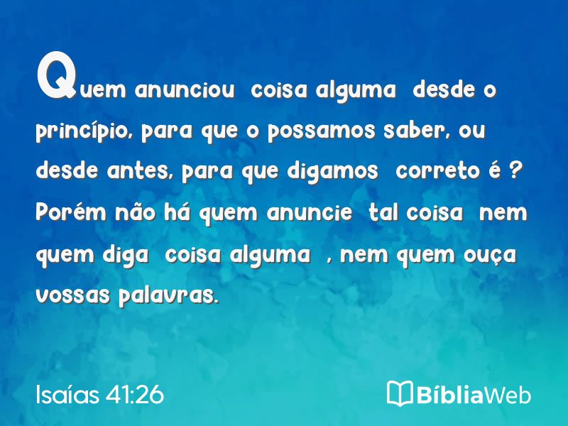 Isaías 41:26 em imagem para compartilhar