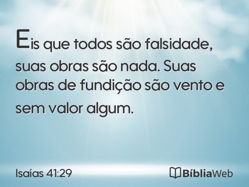 Isaías 41:29 em imagem para compartilhar