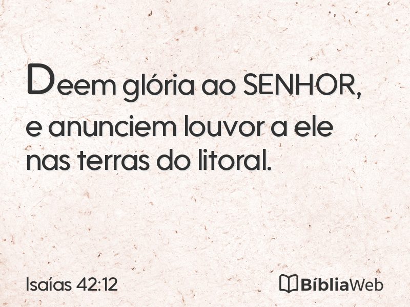 Isaías 42:12 em imagem para compartilhar