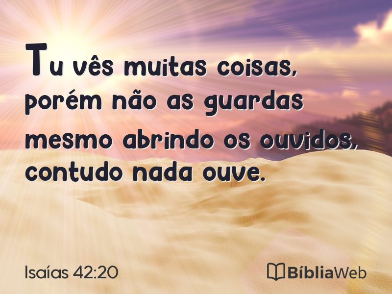 Isaías 42:20 em imagem para compartilhar