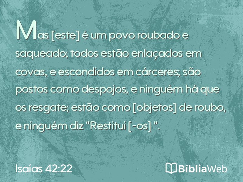 Isaías 42:22 em imagem para compartilhar
