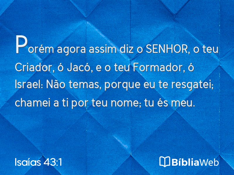 Isaías 43:1 em imagem para compartilhar