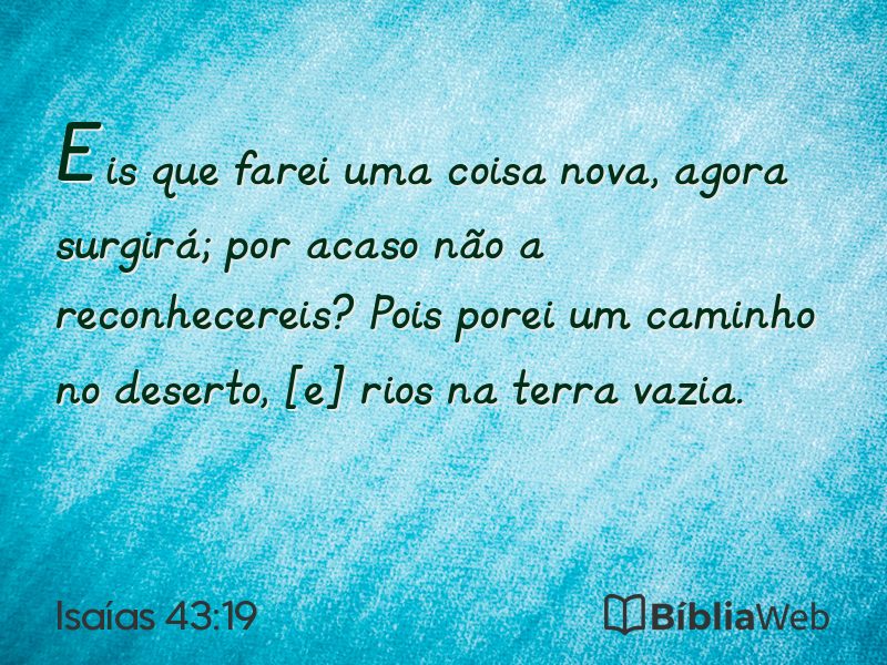 Isaías 43:19 em imagem para compartilhar