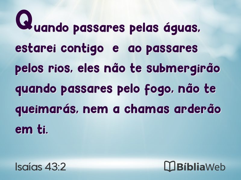 Isaías 43:2 em imagem para compartilhar