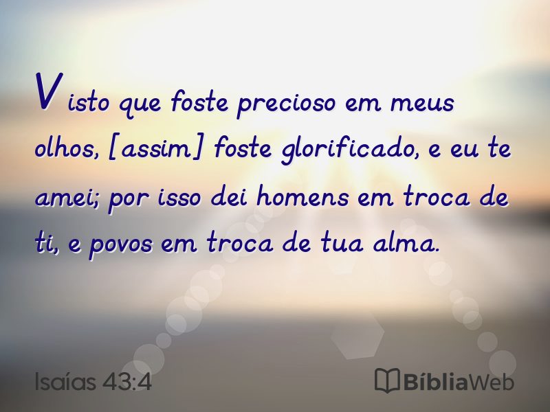 Isaías 43:4 em imagem para compartilhar