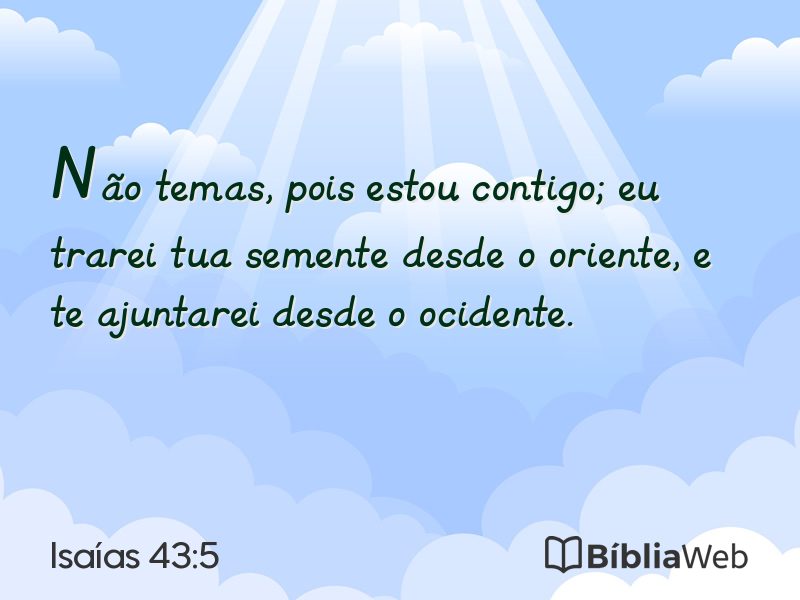 Isaías 43:5 em imagem para compartilhar