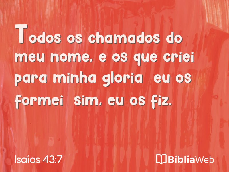 Isaías 43:7 em imagem para compartilhar