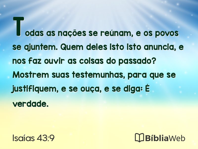 Isaías 43:9 em imagem para compartilhar