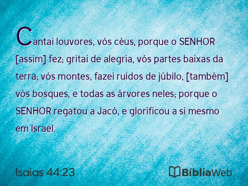 Isaías 44:23 em imagem para compartilhar