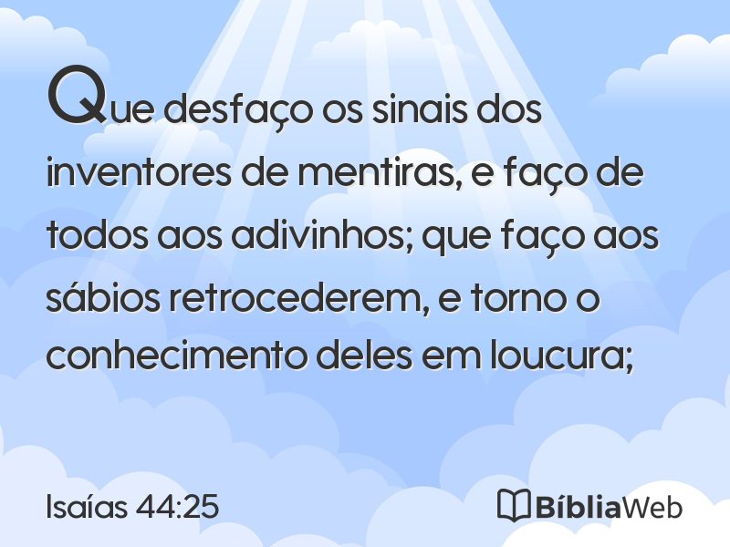 Isaías 44:25 em imagem para compartilhar