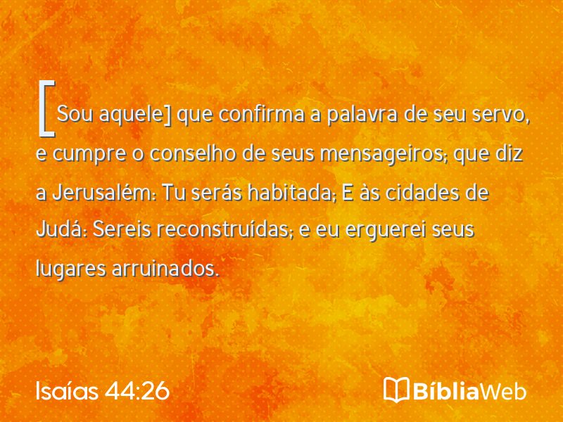 Isaías 44:26 em imagem para compartilhar