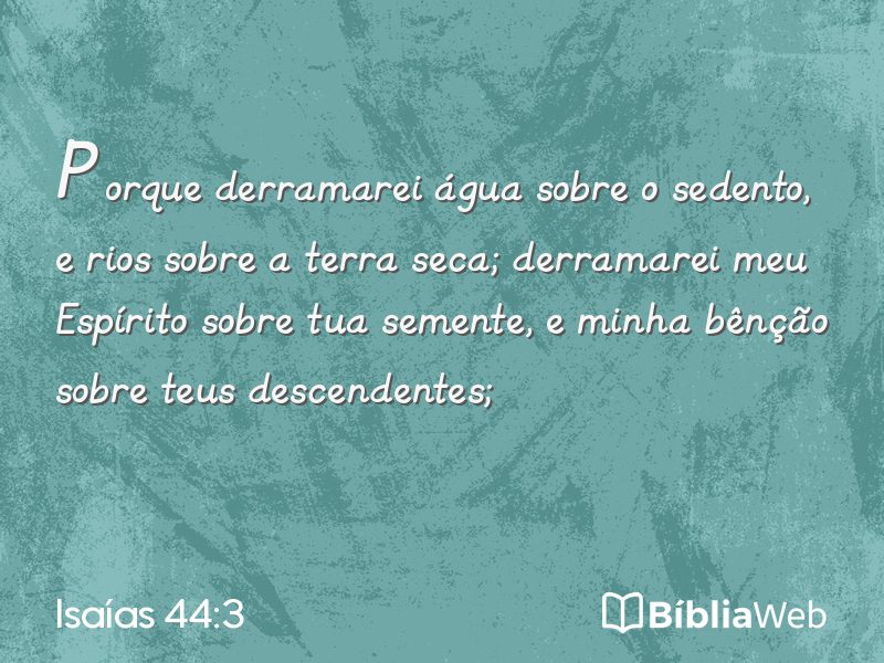 Isaías 44:3 em imagem para compartilhar