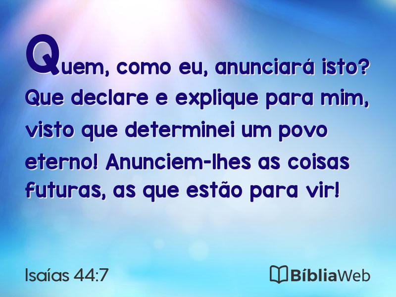 Isaías 44:7 em imagem para compartilhar