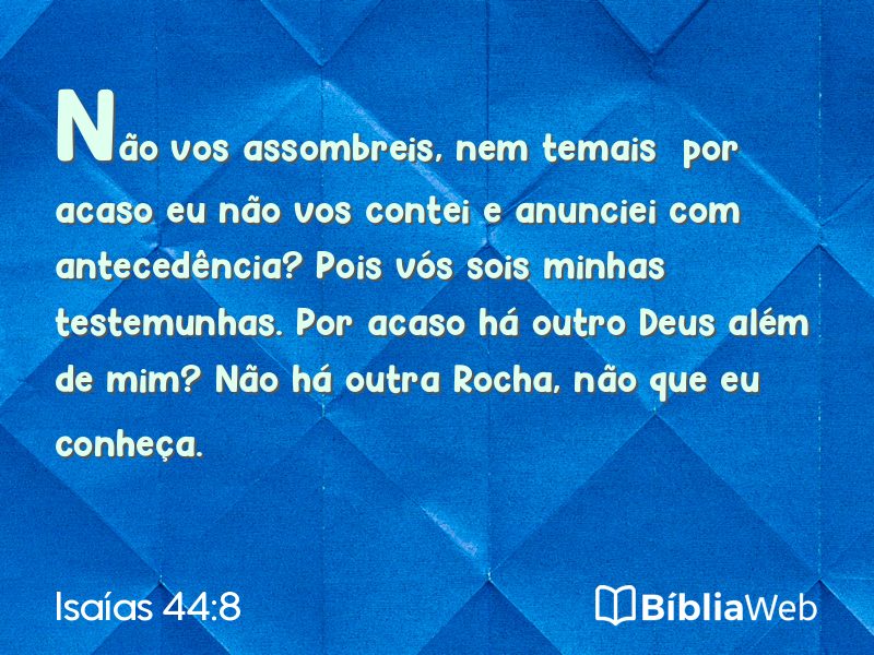 Isaías 44:8 em imagem para compartilhar