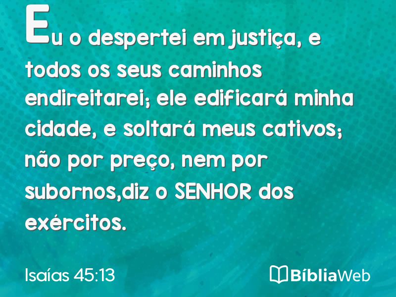 Isaías 45:13 em imagem para compartilhar