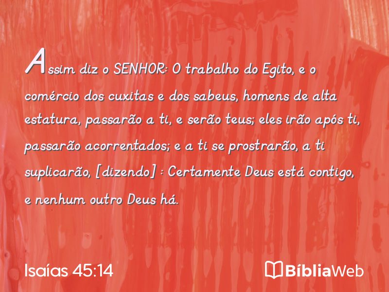 Isaías 45:14 em imagem para compartilhar