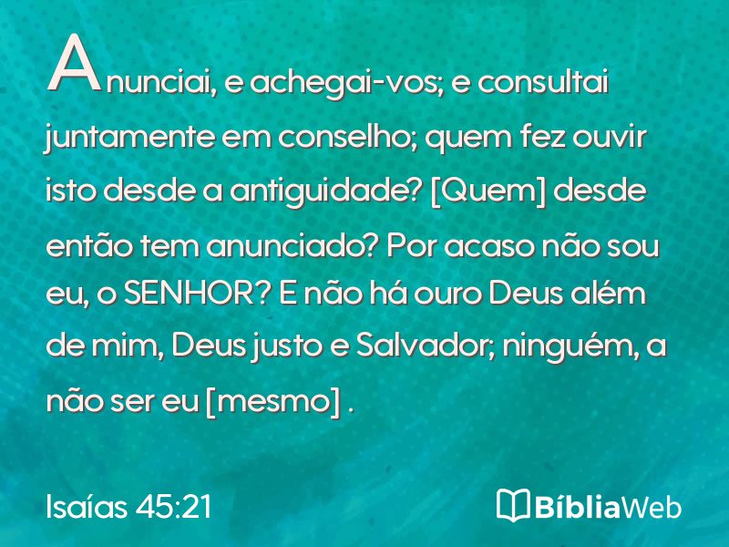 Isaías 45:21 em imagem para compartilhar