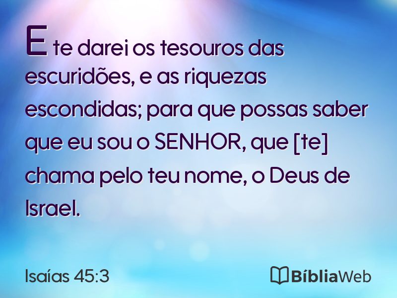 Isaías 45:3 em imagem para compartilhar