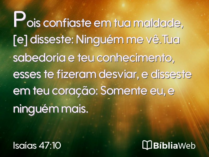 Isaías 47:10 em imagem para compartilhar